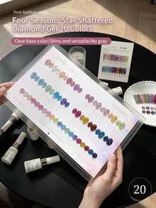 ANNIES 12ml20 Warna Four Seasons Star Remote Broken Diamond Gel Nail Polish Set, Jenis Baru Gel Kuku Disco Broken Diamond Reflektif Kilat yang Meledak untuk Salon Kuku - MultiWarna - View 1