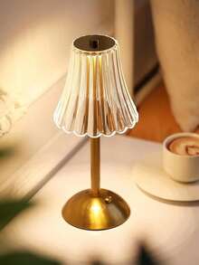 LED Crystal Table Lamp Touch Dimmable Eye-Protection Night Light, 3 Color Temperatures Optional Bedside Atmosphere Lamp, Suitable For Bedroom, Living Room, Study, Bar, Cafe, Reading And Other Scenes USB Table Lamp - One Size Fits All - View 3