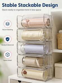 1pc Stackable Transparent Hair Tool Storage Rack, Curling Iron Holder, Hair Dryer Storage Box, Curling Wand Organizer, Item Storage Shelf, Straightening Brush Organizer, Flat Iron Holder, Stackable Design, Countertop Style, Suitable For Bathroom, Countertop, Vanity, Washbasin, Toilet, Entryway, Practical Storage Shelf - Multicolor - View 12