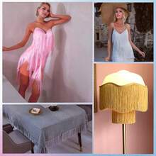 2 Yards Sewing Fringe Trim Tassel Sewing Trim Lace Polyester Fibre Tassel For Clothes Accessories Latin Wedding Dress And DIY Lamp Shade Decoration - Multicolor - View 3