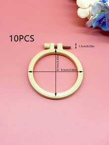 10pcs Natural Bamboo-Like Plastic Embroidery Hoops, 7.3-20.2cm Multiple Sizes Cross Stitch Hoop Set, Minimalist Portable DIY Craft Supplies, Classic Natural Style, Suitable For Embroidery, Cross Stitch, Quilting And Home Decor - Imitation Bamboo Embroidery Hoop - View 13