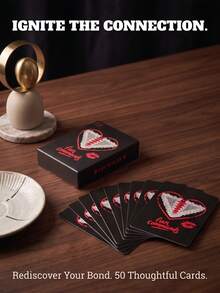 50-Piece Romantic Couple Game Cards For Evening Date - Interactive Tasks & Playful Actions, Engaging Challenge Board Game, Unforgettable Date Night, Anniversary & Valentine's Day Gift For Him And Her - View 2