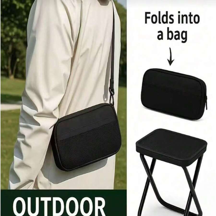 Portable Multi-Functional Outdoor Picnic Camping Folding Chair, Ultra-Lightweight Fishing Stool, Travel Stool, Fishing Enhanced Gear, Essential Choice For Outdoor Enthusiasts - A - View 1