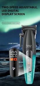 2Pcs Kemei Professional Hair Clipper And Shaver Set KM-1819/KM-T420, Men's Grooming Kit With LCD Digital Display, Cordless Haircut Machine With Guide Combs, USB Rechargeable, Ideal Gift For Men - View 9