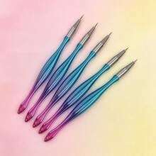 Transparent Crystal Special‑Shaped Nail Brush,Ergonomic Handle For Less Hand Fatigue - Blue - View 4