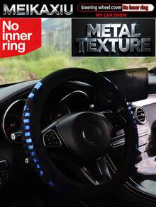 MEIKAXIU Metallic-Look Dynamic Stripe New Diving Fabric Car Steering Wheel Cover Without Inner Ring, Suitable For 38cm (15inch) Car Decor, For Women - Faux Metal Decorative Steering Wheel Cover - View 8