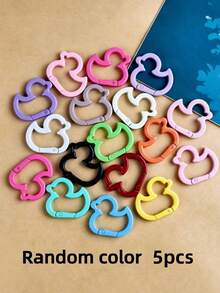 10/20/50pcs Colorful Duck Shaped Keychains, Random Color Distribution, Suitable For Crafts, Key Rings And Keychain Decoration, Can Be Used For DIY Keychain Making, Keychain Accessories - Duck Keychain - View 9