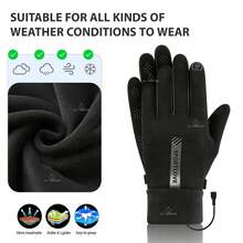 USB Heated Gloves, Warm Winter Gloves, Knitted Gloves, Available In Two Styles: Back Of Hand And Fingers Heating, Or Only Palm And Back Of Hand Heating. Perfect As A Warm Winter Gift For Parents And Friends. - Black - View 7