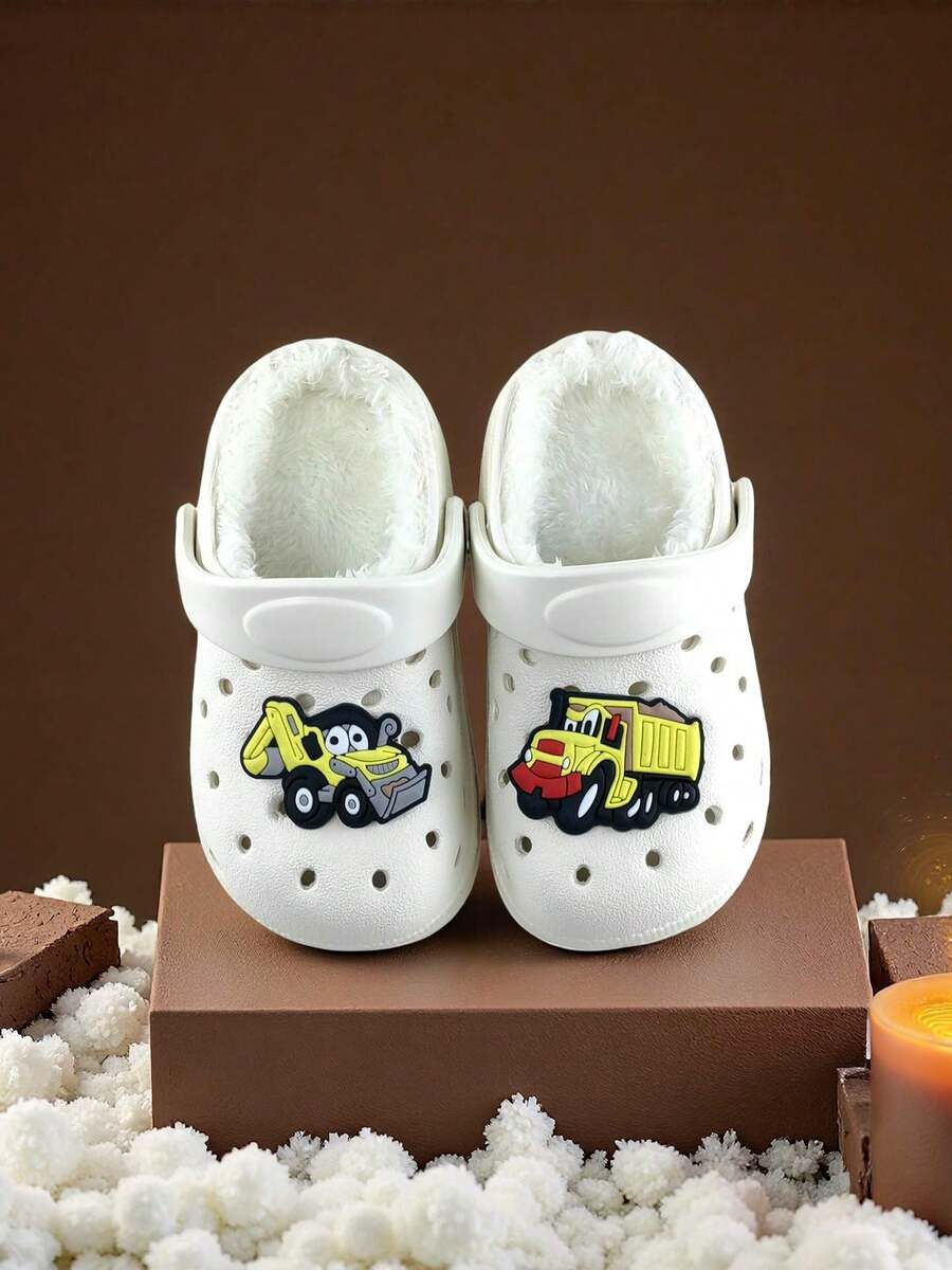 Winter Children's Clogs Are Cute, Fashionable, And Comfortable For Indoor And Outdoor Wear, With Plush Insulation For Warmth - Beige - View 1