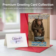 1pc Men's Birthday Card With "Naughty Monkey Sitting On Toilet" Design, Includes Humorous And Vulgar Joke, Suitable For Male Friends - Multi-color - View 2