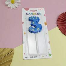 HIBIRTH 1pc Creative Blue Dinosaur Number Birthday Candle Cake Decoration Cute Dinosaur Shaped Birthday Indoor Cake Candle Baking Party Plug-In - View 10