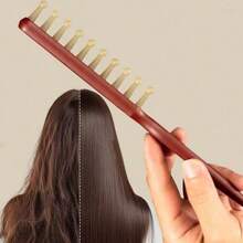 1pc Long Handle Massage Comb, Single Row Wide Tooth Comb, Used For Beauty Styling And Makeup, Can Massage Scalp To Promote Blood Circulation, Keep Scalp Comfortable And Healthy - View 2