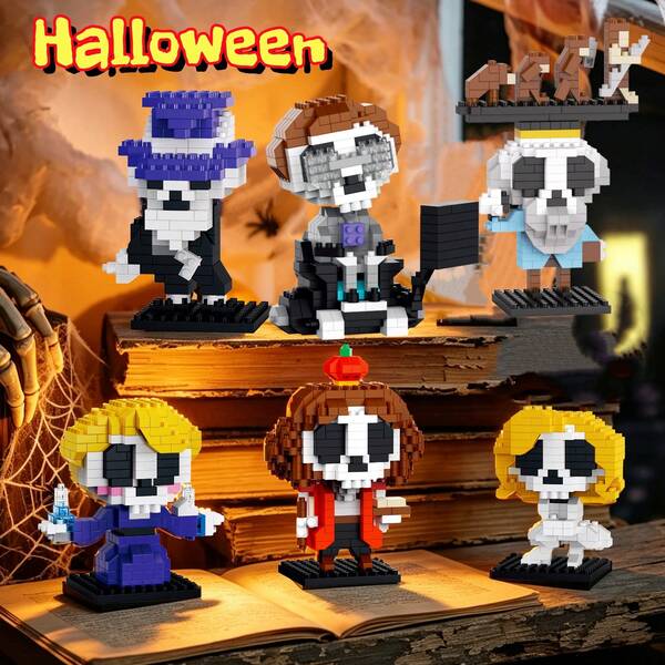 Micro Particle Mini Halloween Theme Building Blocks Series, DIY Educational Handmade Gift. ABS Material, Children's Building Block Toy Set, Classroom Reward Small Gift, Holiday Surprise Gift. Hot Selling Series