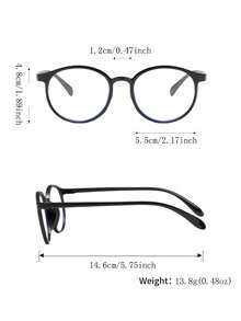 2 Pairs Women's Vintage Round Full Frame Minimalist Plain Lens Glasses, Gentle Youthful Artistic Elegant Versatile Fashion Eyewear, Suitable For Daily Wear, Shopping, Dating, Commuting - Clear - View 7