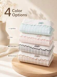 Mystèrelle Set 4 quần lót nữ họa tiết lưới viền bèo nhiều màu - Nhiều màu - Xem 7