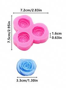 1pc Silicone Rose Flower Mold, Suitable For Polymer Clay Bouquet Casting, DIY Earring Pendant Making, Flower Resin Jewelry Accessories Clay Handmade Craft Mold - Rose - View 3