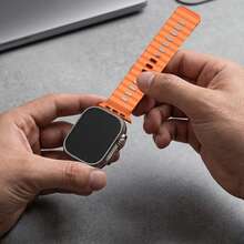 1pc Two Tone Sports Silicone Watch Strap Compatible With Apple Watch Ultra 3/2 49mm Series 11/10/9/8/7/6/5 SE 42/44/45/46mm Replacement Wrist Band - 42/44/45/46/49mm - View 6