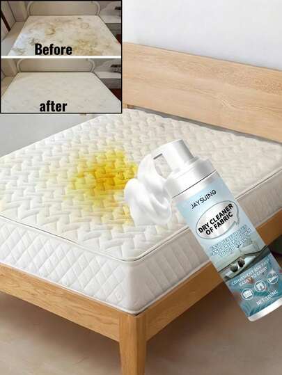 JAYSUING Foam Cleaner - Clothing Stain Remover, Suitable For Dry Cleaning Carpets, Curtains, Sofas. Professional No-Rinse Mattress And Fabric Cleaning Foam Spray, Effectively Removes Old Urine Stains, Blood Stains, Wine Stains And Coffee Stains. Sofa, Carpet And Curtain Deodorizer, Quick Local Cleaning.