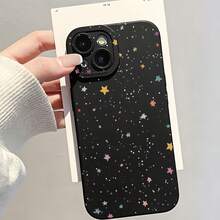 1pc Black Pupil Lens Protection Personalized Colorful Star Pattern Phone Case Compatible With IPhone 16 Pro Max/17/16/15/14 Plus/13/12/11/Air And Series - Multicolor - View 2