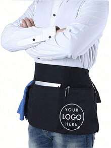 1pc Personalized Customized Neutral Polyester Apron, With 3 Pockets, Customizable Logo, Short Waist Server Uniform, Black Hairdresser Apron, Hairdresser/Beautician Beauty Gift Customization, Suitable For Kitchen, Baking And Chef Use - Multicolor - View 5