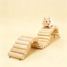 1pc Solid Wood Natural Wood Fence Bendable Hamster Ladder Bridge, Multiple Sizes S-XL 28-62cm Flexible DIY Fence Cage Interior Decoration Toy, Suitable For Hamsters, Guinea Pigs, Parrots And Other Small Pets, Small Animal Fence Cage - one-size - View 10