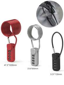 3-Digit Combination Lock - Resettable Number Password Lock, Suitable For Backpacks, Zippers, Luggage And Dorm Storage Lockers - Durable And Portable Travel Accessory - Multicolor - View 1