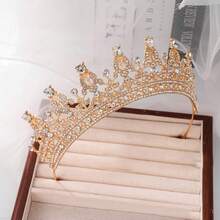 1pc Women's Baroque Style Sparkling Rhinestone Crown And Headpiece, Suitable For Bridal Wedding, Prom, Birthday Party, Beauty Pageant And Other Occasions - Multicolor - View 3