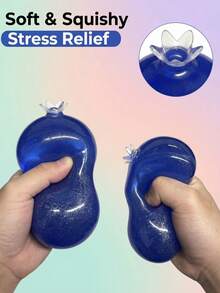 Soothing Giant Blueberry Stress Relief Toy, Blueberry-Shaped Jelly Texture Squeeze Toy, Slow Rebound Soft Squeezable Stress Relief Toy, Cute Aesthetic Sensory Toy For Teens, Ideal Party Favor And Birthday Holiday Gift, Halloween Party Favor, Halloween Gift Basket Filler - Multicolor - View 2