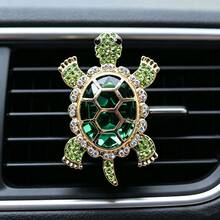 1/3pcs Alloy Rhinestone Turtle Car Air Vent Aromatherapy Clip, Creative Turtle Fragrance Clip With Rhinestone Decor, Includes Solid Fragrance Pad - Multicolor - View 16