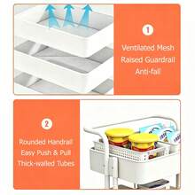 3 Tier Storage Trolley Cart On Wheels Kitchen Bathroom Laundry Narrow Space Rack - View 5