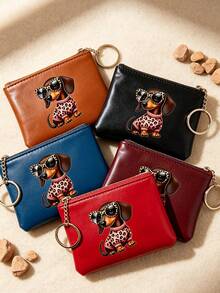 Dachshund Dog Coin Purse,Keychain Change Pouch For Women,Travel And Vacation Lightweight Pocket Card Bag,Large Capacity,Birthday, Anniversary - Multicolor - View 5