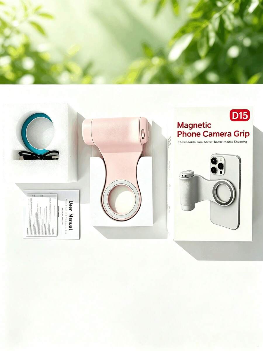 UEGOGO Dudukan Kamera Smartphone dengan Lampu LED, Cocok untuk Siaran Langsung dan Video, Kontrol Jarak Jauh Nirkabel Magnetik yang Dapat Dilepas, Desain Berputar 360°, Pencahayaan Otomatis, Nyaman untuk Selfie - Berwarna merah muda - View 1