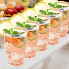 20 Silver Cups, 6.76 Oz Clear Cups With Silver Trim, Silver Beer Cups, Party Cups, Premium Silver Rimmed Cups, Perfect For Weddings And Parties - Silver - View 4