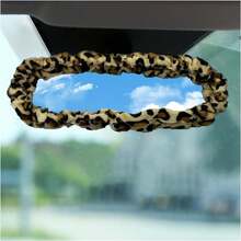 Funda de peluche suave para espejo retrovisor del coche, estampado de leopardo - ColorA - Ver 1