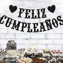 1 Piece, Black/Gold/Blue Spanish 'Happy Birthday' Banner, Mexican -Themed Birthday Party Decoration, Suitable As A Birthday Party Decoration Banner - Multicolor - View 5