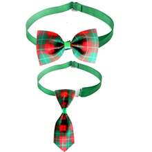 New Christmas Plaid Pet Bow Tie, Dog And Cat Collar Accessory, Pet Supplies - Multicolor - View 4