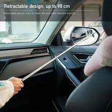 Portable Mini Telescopic Wiper Squeegee Car Rearview Mirror Glass Cleaner Water Rod Auto Cleaning Tool - Black - View 4