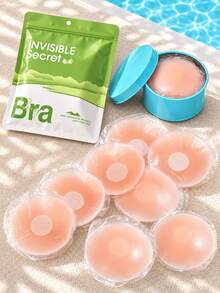 2/6/10/20/30入 黏性矽膠乳貼，隱形防汗超薄無痕乳貼，可重複使用遮蓋貼，適用於露背洋裝與上衣 - 彩色 - 查看 1