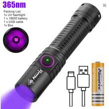 365nm UV Flashlight Black Light, Alonefire 5W High Power USB Rechargeable Ultraviolet Torch, Pet Urine & Ringworm Detector For Cat Dog Stain, Money Authentication, Scorpion Finding, Invisible Ink Check - Multicolor - View 15
