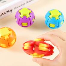 1pc Transformable Rotating Fidget Stress Ball, One-Click Transformable Handheld Toy, Suitable For Teens, Relieve Anxiety, Halloween, Christmas Gift Bag Filler, Portable Desktop Small Gift - Multicolor - View 4