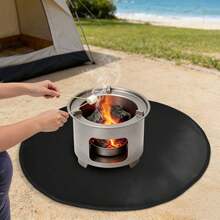 Black Fire Pit Mat Round Under Grill Mat Round Firpit Mat - 1PCS - View 2