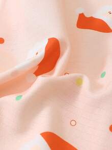2pcs Comfortable Santa Claus Polka Dot Print Short Sleeve Lapel Top And Bow Shorts Women's Pajama Set - Pink - View 8