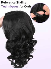 16 Inch Short Curly Wig For Side Part Short Curly Bob Wig Heat-Resistant Synthetic Fiber Texture Shoulder Length Voluminous Natural Look For Daily Party Wear - Multicolor - View 6