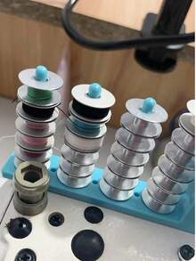 Multifunctional Magnetic Tool Holder Storage Box,Equipped With A Bobbin, Suitable For Sewing Machine Thread Spools, Screwdrivers, Tweezers - Blue, With Colorful Knob, No Installation Required, Convenient Storage, Sewing Machine Accessory - A - View 5