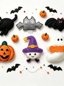 Halloween Ghost Non-Woven Fabric Sewing Craft Kit, Educational DIY Hand-Sewn Pendant Making Set, Creative Handmade Decoration Material Pack - Multicolor - View 5