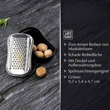 Multi‑Use Spice Grater Equipped With Storage Compartment, Manual Kitchen Tool For Processing Nutmeg And Various Spices At Home - Silver + Black - View 3