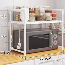 Heavy Duty Adjustable Telescopic Microwave Oven Rack, 2 Models Available, Sturdy Steel Top Shelf With Upper And Lower Layers, Space-Saving Microwave Oven Top Rack And Small Appliance Storage - Easy To Assemble, Kitchen Organizer Rack, Kitchen Storage And Organization, Microwave Oven Rack, Microwave Oven Rack With Storage Function, Kitchen Shelf, Microwave Oven Rack, Spice Rack, Oven Stand, Microwave Oven Rack, - Microwave Rack - View 8