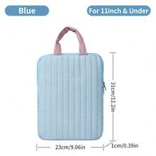 11-15.4 Inch Laptop Sleeve, Compatible With Air 13.3/Air15.3 10th Gen 11th Gen 10.9 7th Gen 8th Gen 9th Gen, Quilted Protective Case With Handle - View 10