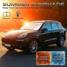 1pc Portable Heat-Insulating Sunshade, Single-Piece Car Sunshade, Specially Designed For Car Front Windshield, Titanium Silver Upgraded Thickened Sunshade, Effectively Blocks Sunlight, Easy To Install, High-Quality Fabric, Practical For Car Interior In Summer, Suitable For Travel And Camping, Fits Sedans, SUVs And Trucks - A - View 10