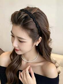 4Pcs Matte Wavy Headbands, Retro Morandi Color Simple Hair Hoops, Daily Hair Accessories For Women To Hold Loose Hair - Multicolor - View 4